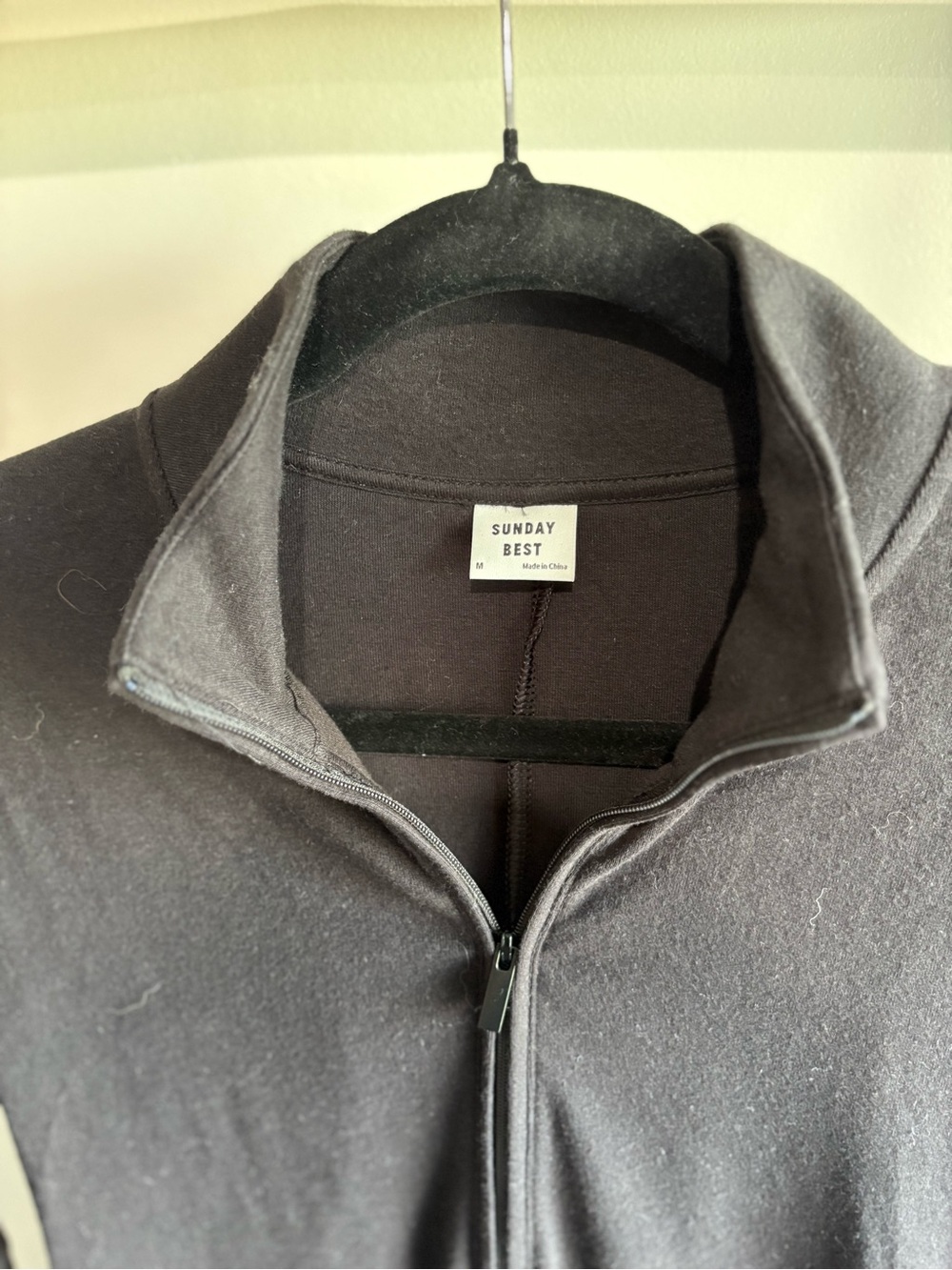Sunday Best Black Zip-Front Knit Top - Picture 2 of 4